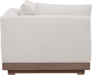 Meridian Furniture Solace Acacia Wood Modular Corner Chair with Olefin Cushions for Outdoor Patio Sectional Seating Cream 33026Cream-Corner