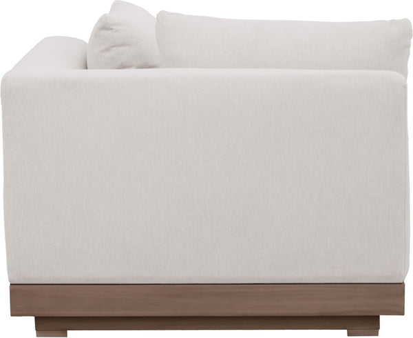Meridian Furniture Solace Acacia Wood Modular Corner Chair with Olefin Cushions for Outdoor Patio Sectional Seating Cream 33026Cream-Corner
