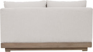 Meridian Furniture Solace Acacia Wood Modular Outdoor Loveseat with Weather Resistant Olefin Cushions for Patios Cream 33026Cream-L