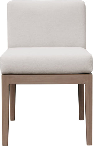 Meridian Furniture Solace Acacia Wood Outdoor Dining Chair with Weather Resistant Olefin Cushion for Patio Spaces Cream 33026Cream-SC