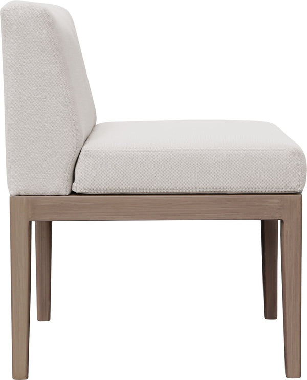 Meridian Furniture Solace Acacia Wood Outdoor Dining Chair with Weather Resistant Olefin Cushion for Patio Spaces Cream 33026Cream-SC