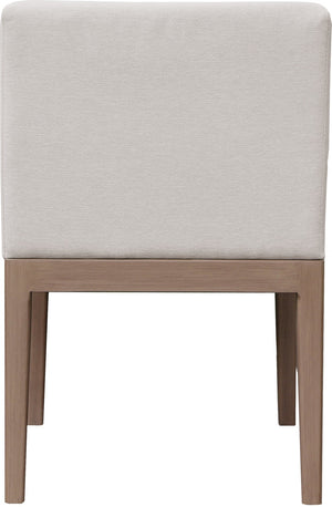 Meridian Furniture Solace Acacia Wood Outdoor Dining Chair with Weather Resistant Olefin Cushion for Patio Spaces Cream 33026Cream-SC