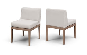 Meridian Furniture Solace Acacia Wood Outdoor Dining Chair with Weather Resistant Olefin Cushion for Patio Spaces Cream 33026Cream-SC