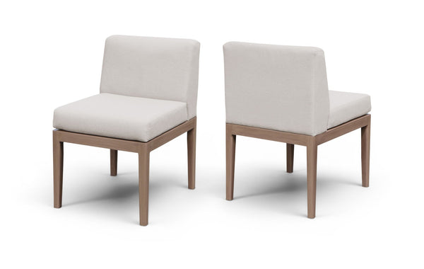 Meridian Furniture Solace Acacia Wood Outdoor Dining Chair with Weather Resistant Olefin Cushion for Patio Spaces Cream 33026Cream-SC