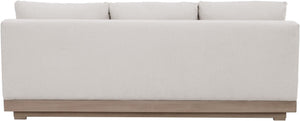 Meridian Furniture Solace Modular Outdoor Patio Sofa with Acacia Wood Frame and Weather Resistant Cushions Cream 33026Cream-S
