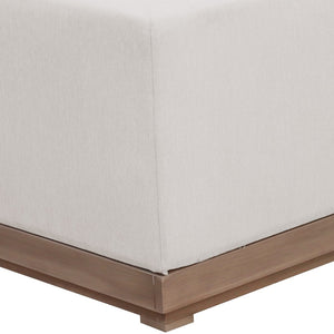 Meridian Furniture Solace Three Piece Acacia Wood Modular Outdoor Sectional with Olefin Performance Cushions 33026Cream-Sec3B