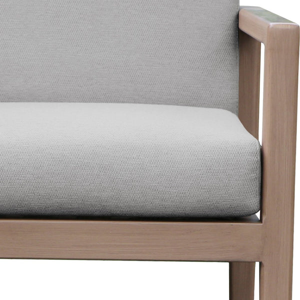 Meridian Furniture Solace Acacia Wood Outdoor Dining Arm Chair with Olefin Cushion for Patio and Deck Seating Grey 33026Grey-AC