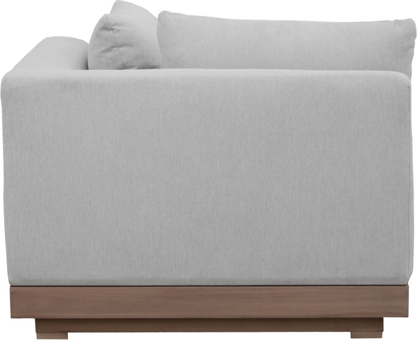 Meridian Furniture Solace Acacia Wood Modular Corner Chair with Olefin Cushions for Outdoor Patio Sectional Seating Grey 33026Grey-Corner