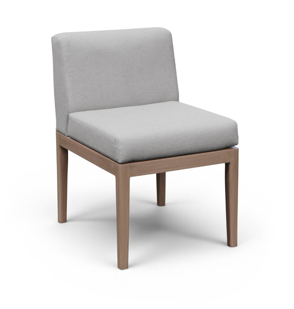 Meridian Furniture Solace Acacia Wood Outdoor Dining Chair with Weather Resistant Olefin Cushion for Patio Spaces Grey 33026Grey-SC