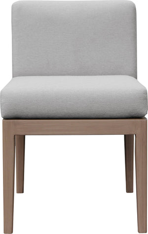 Meridian Furniture Solace Acacia Wood Outdoor Dining Chair with Weather Resistant Olefin Cushion for Patio Spaces Grey 33026Grey-SC