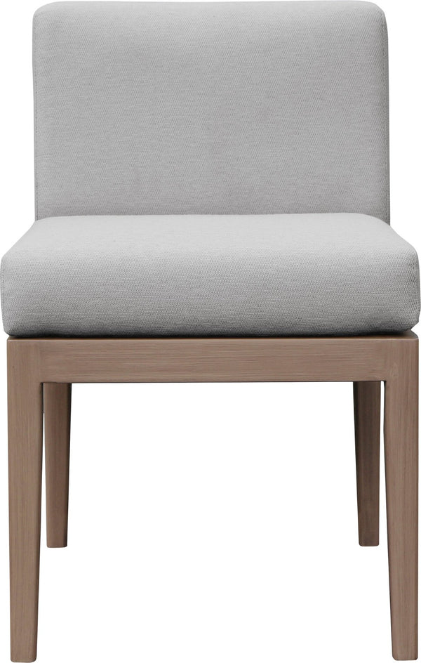 Meridian Furniture Solace Acacia Wood Outdoor Dining Chair with Weather Resistant Olefin Cushion for Patio Spaces Grey 33026Grey-SC