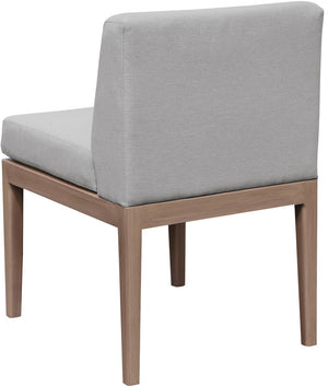 Meridian Furniture Solace Acacia Wood Outdoor Dining Chair with Weather Resistant Olefin Cushion for Patio Spaces Grey 33026Grey-SC