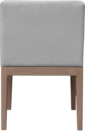 Meridian Furniture Solace Acacia Wood Outdoor Dining Chair with Weather Resistant Olefin Cushion for Patio Spaces Grey 33026Grey-SC