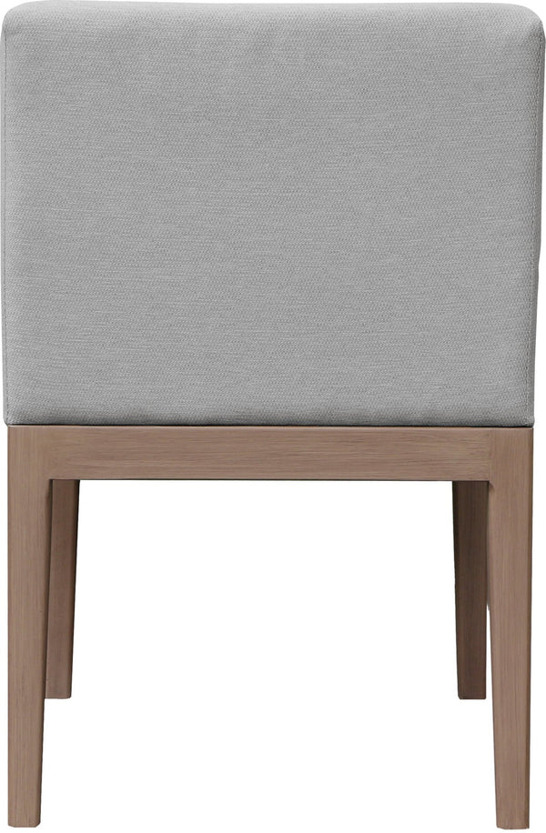 Meridian Furniture Solace Acacia Wood Outdoor Dining Chair with Weather Resistant Olefin Cushion for Patio Spaces Grey 33026Grey-SC