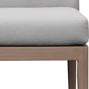 Meridian Furniture Solace Acacia Wood Outdoor Dining Chair with Weather Resistant Olefin Cushion for Patio Spaces Grey 33026Grey-SC