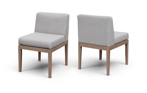 Meridian Furniture Solace Acacia Wood Outdoor Dining Chair with Weather Resistant Olefin Cushion for Patio Spaces Grey 33026Grey-SC