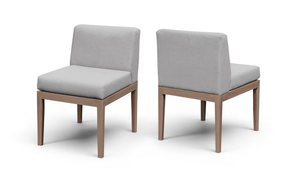 Meridian Furniture Solace Acacia Wood Outdoor Dining Chair with Weather Resistant Olefin Cushion for Patio Spaces Grey 33026Grey-SC