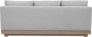 Meridian Furniture Solace Modular Outdoor Patio Sofa with Acacia Wood Frame and Weather Resistant Cushions Grey 33026Grey-S