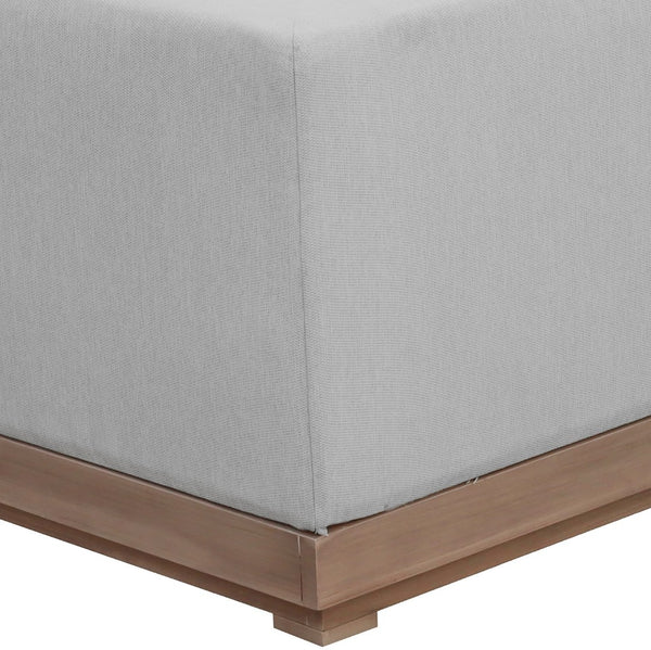 Meridian Furniture Solace Outdoor Modular Sectional Acacia Frame Grey Olefin Patio Seating Set 33026Grey-Sec3B