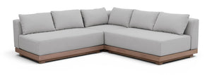 Meridian Furniture Solace Outdoor Modular Sectional Acacia Frame with Olefin Performance Fabric Cushions 33026Grey-Sec3C