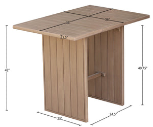 Meridian Furniture Solace Solid Acacia Outdoor Bar Table with Thermowood Treatment for Patio Gatherings 33027-BT