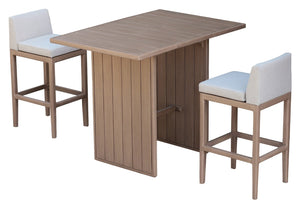 Meridian Furniture Solace Solid Acacia Outdoor Bar Table with Thermowood Treatment for Patio Gatherings 33027-BT