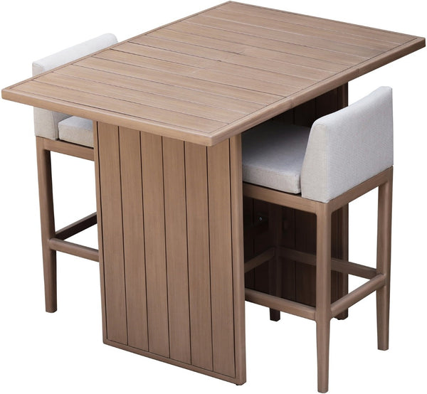 Meridian Furniture Solace Solid Acacia Outdoor Bar Table with Thermowood Treatment for Patio Gatherings 33027-BT