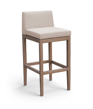 Meridian Furniture Solace Acacia Wood Outdoor Bar Stool with Olefin Cushion for Patio Dining and Kitchen Use Beige 33027Beige-C