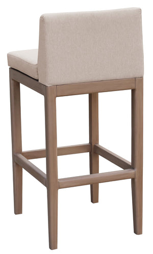 Meridian Furniture Solace Acacia Wood Outdoor Bar Stool with Olefin Cushion for Patio Dining and Kitchen Use Beige 33027Beige-C