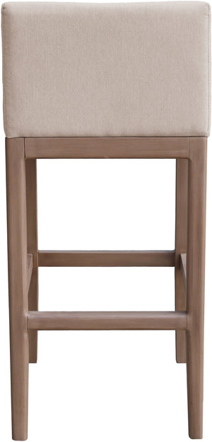 Meridian Furniture Solace Acacia Wood Outdoor Bar Stool with Olefin Cushion for Patio Dining and Kitchen Use Beige 33027Beige-C