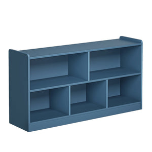 English Elm Wooden Five Cube Open Organizer Low Profile Montessori Bookshelf for Playroom or Nursery Turquoise T3210P476852