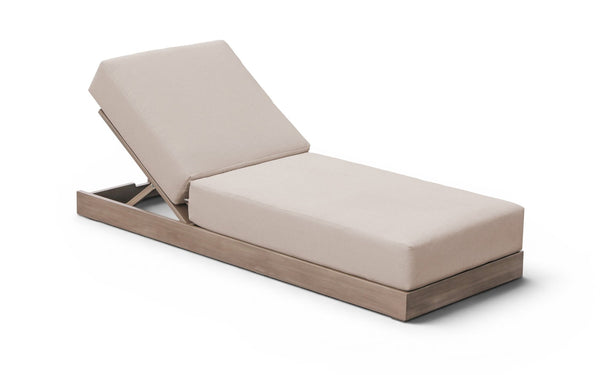 Meridian Furniture Solace Acacia Wood Outdoor Lounge Chair with Weather Resistant Olefin Cushions for Patio Rest Beige 33028Beige
