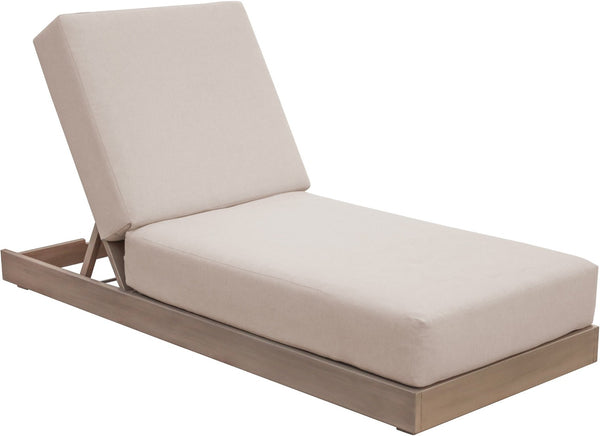 Meridian Furniture Solace Acacia Wood Outdoor Lounge Chair with Weather Resistant Olefin Cushions for Patio Rest Beige 33028Beige