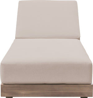 Meridian Furniture Solace Acacia Wood Outdoor Lounge Chair with Weather Resistant Olefin Cushions for Patio Rest Beige 33028Beige