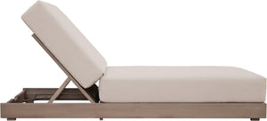 Meridian Furniture Solace Acacia Wood Outdoor Lounge Chair with Weather Resistant Olefin Cushions for Patio Rest Beige 33028Beige