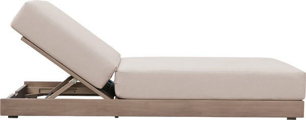 Meridian Furniture Solace Acacia Wood Outdoor Lounge Chair with Weather Resistant Olefin Cushions for Patio Rest Beige 33028Beige