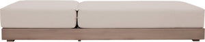 Meridian Furniture Solace Acacia Wood Outdoor Lounge Chair with Weather Resistant Olefin Cushions for Patio Rest Beige 33028Beige