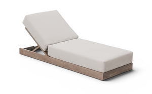 Meridian Furniture Solace Acacia Wood Outdoor Lounge Chair with Weather Resistant Olefin Cushions for Patio Rest Cream 33028Cream