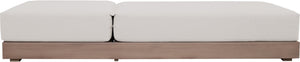 Meridian Furniture Solace Acacia Wood Outdoor Lounge Chair with Weather Resistant Olefin Cushions for Patio Rest Cream 33028Cream