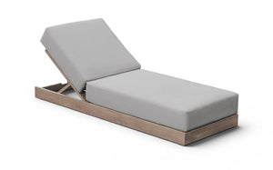 Meridian Furniture Solace Acacia Wood Outdoor Lounge Chair with Weather Resistant Olefin Cushions for Patio Rest Grey 33028Grey