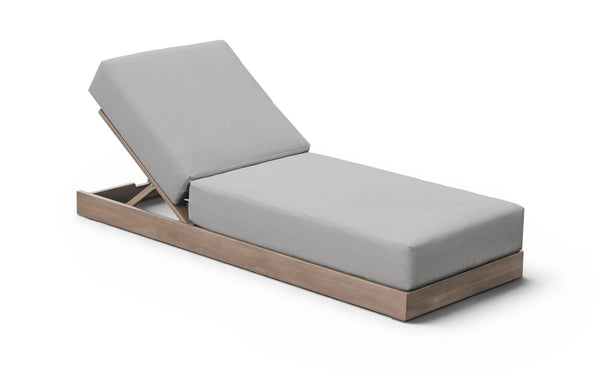 Meridian Furniture Solace Acacia Wood Outdoor Lounge Chair with Weather Resistant Olefin Cushions for Patio Rest Grey 33028Grey