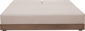 Meridian Furniture Solace Acacia Wood Double Outdoor Chaise Lounger with Cushions for Patio Pool Deck Beige 33029Beige