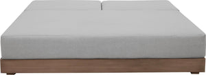 Meridian Furniture Solace Acacia Wood Double Outdoor Chaise Lounger with Cushions for Patio Pool Deck Grey 33029Grey