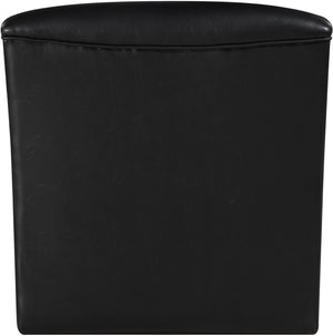 Meridian Furniture Vega Channel Tufted Vegan Leather Accent Chair for Modern Living Rooms and Office Spaces Black 33045Black-C
