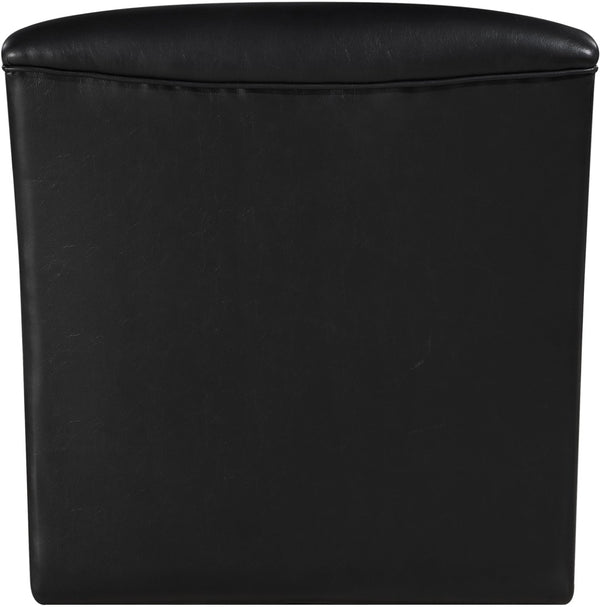 Meridian Furniture Vega Channel Tufted Vegan Leather Accent Chair for Modern Living Rooms and Office Spaces Black 33045Black-C