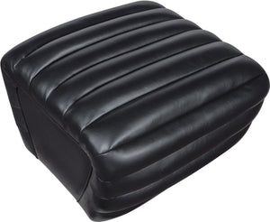 Meridian Furniture Vega Channel Tufted Vegan Leather Ottoman Contemporary Living Room Accent Seating Piece Black 33045Black-Ott