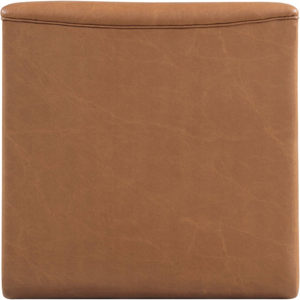 Meridian Furniture Vega Channel Tufted Vegan Leather Accent Chair for Modern Living Rooms and Office Spaces Cognac 33045Cognac-C