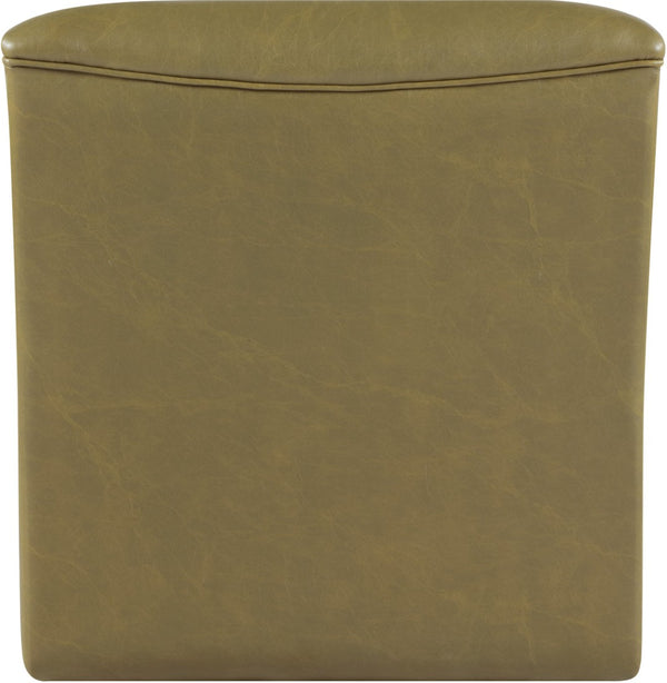 Meridian Furniture Vega Channel Tufted Vegan Leather Accent Chair for Modern Living Rooms and Office Spaces Olive 33045Olive-C