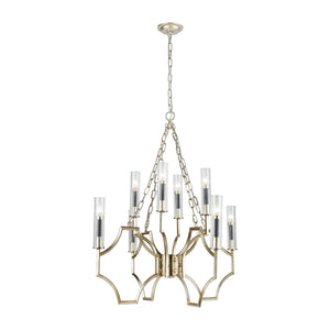 Sylvanna 31'' Wide 8-Light Chandelier - Antique Silver Leaf 33045/8 Elk Lighting