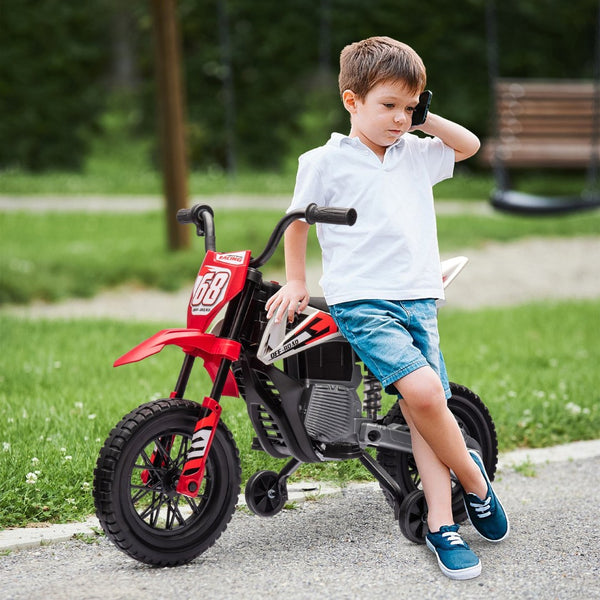 English Elm Qaba Vespa Licensed Retro Ride on Electric Motorbike for Toddlers with Fm Radio Red W2225P229726
